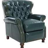 Presidential Manual Recliner in Tufted Highland Emerald Green Top Grain Leather